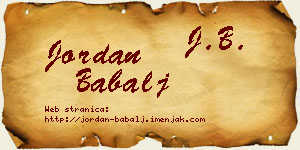 Jordan Babalj vizit kartica
